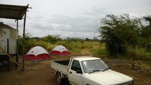 Camping out at the Tupendane pilot farm.