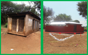 Rau River Primary School toiler before and after.