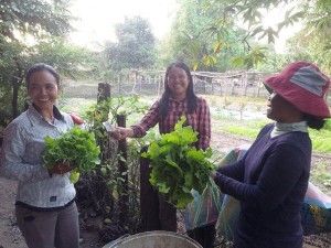 Customers enjoy buying vegetables from Khao Khoun faith garden