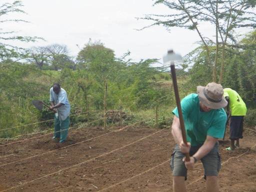 L family breaking up the soil