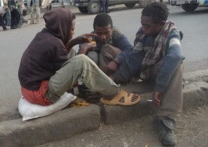 Boys who live on the street before joining Retraks vocational training.